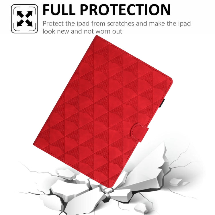 For iPad Pro 11 2024 Diamond Texture Embossed Leather Smart Tablet Case(Red) - iPad Pro 11 2024 Cases by buy2fix | Online Shopping UK | buy2fix