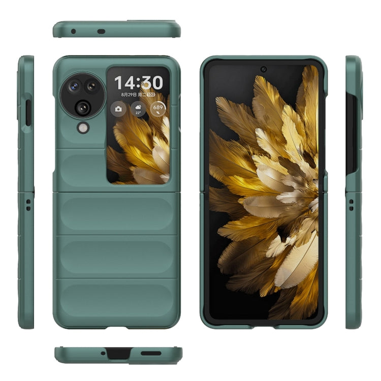 For OPPO Find N3 Flip Magic Shield Fold PC Shockproof Phone Case(Dark Green) - Find N3 Flip Cases by buy2fix | Online Shopping UK | buy2fix