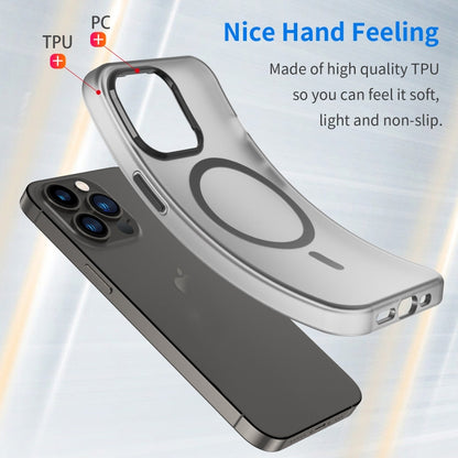 For iPhone 13 Pro MagSafe Frosted Translucent TPU + PC Full Coverage Phone Case(Black) - iPhone 13 Pro Cases by buy2fix | Online Shopping UK | buy2fix