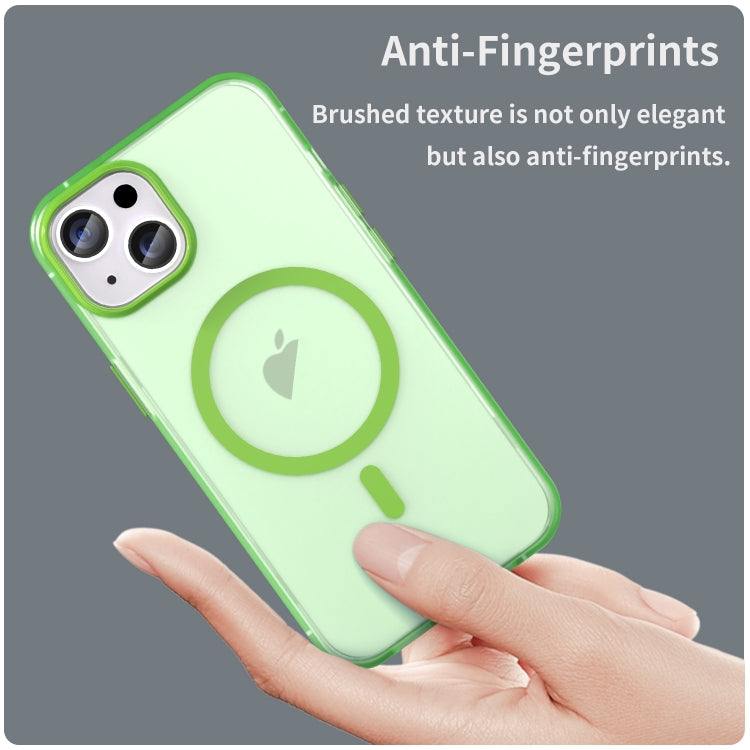 For iPhone 16 MagSafe Frosted Translucent TPU + PC Full Coverage Phone Case(Green) - iPhone 16 Cases by buy2fix | Online Shopping UK | buy2fix