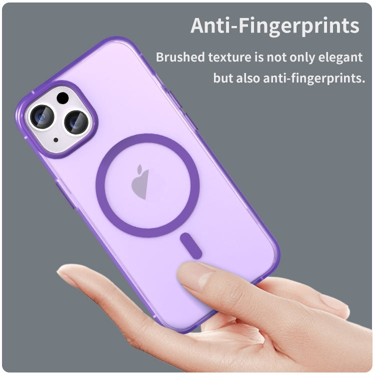 For iPhone 16 Plus MagSafe Frosted Translucent TPU + PC Full Coverage Phone Case(Dark Purple) - iPhone 16 Plus Cases by buy2fix | Online Shopping UK | buy2fix