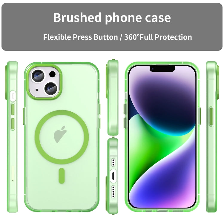 For iPhone 16 Plus MagSafe Frosted Translucent TPU + PC Full Coverage Phone Case(Green) - iPhone 16 Plus Cases by buy2fix | Online Shopping UK | buy2fix