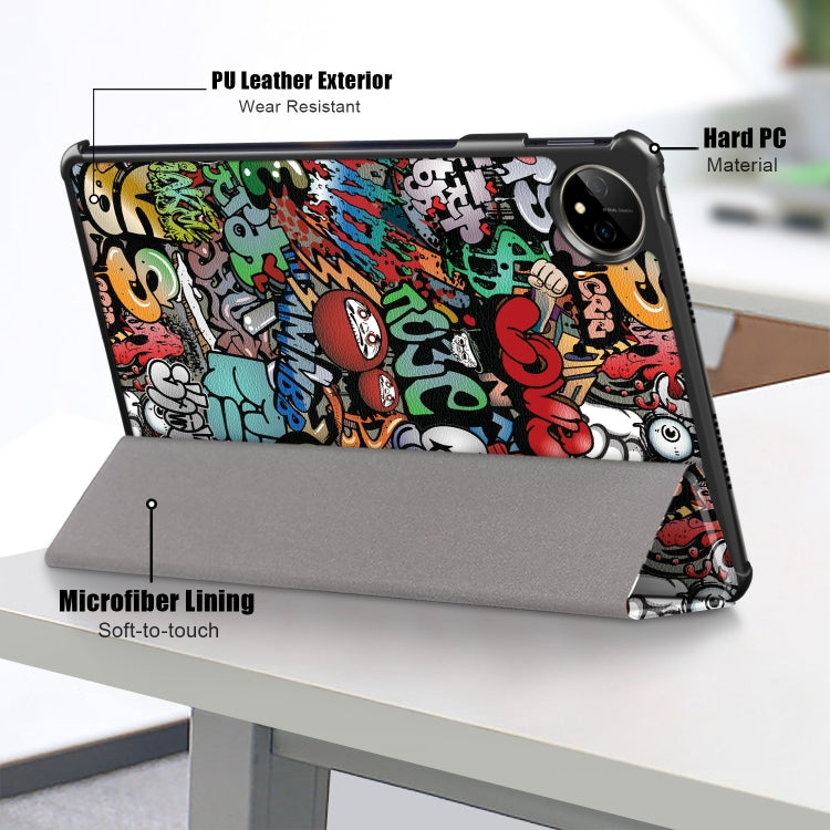 For Huawei MatePad Pro 11 2024 / 2022 Coloured Drawing 3-Fold Smart Leather Tablet Case(Graffiti) - Huawei by buy2fix | Online Shopping UK | buy2fix