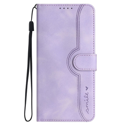 For Google Pixel 9 Heart Pattern Skin Feel Leather Phone Case(Purple) - Google Cases by buy2fix | Online Shopping UK | buy2fix