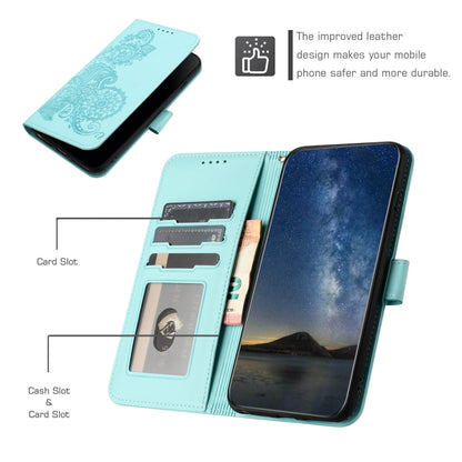 For Google Pixel 9 Pro Datura Flower Embossed Flip Leather Phone Case(Light blue) - Google Cases by buy2fix | Online Shopping UK | buy2fix