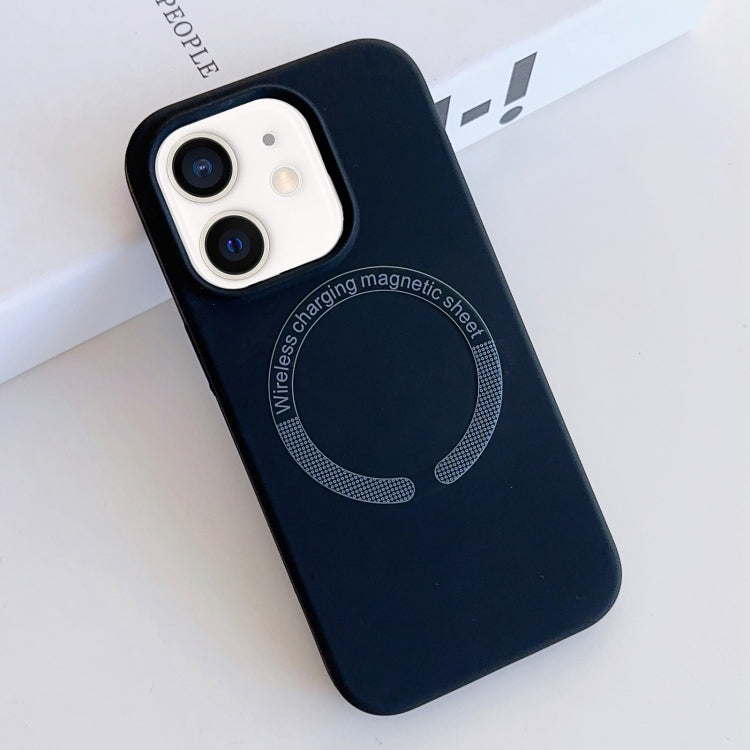 For iPhone 12 MagSafe Magnetic Liquid Silicone Phone Case(Dark Blue) - iPhone 12 / 12 Pro Cases by buy2fix | Online Shopping UK | buy2fix