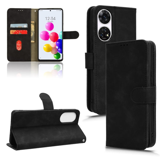 For ZTE Anshin Family Skin Feel Magnetic Flip Leather Phone Case(Black) - ZTE Cases by buy2fix | Online Shopping UK | buy2fix