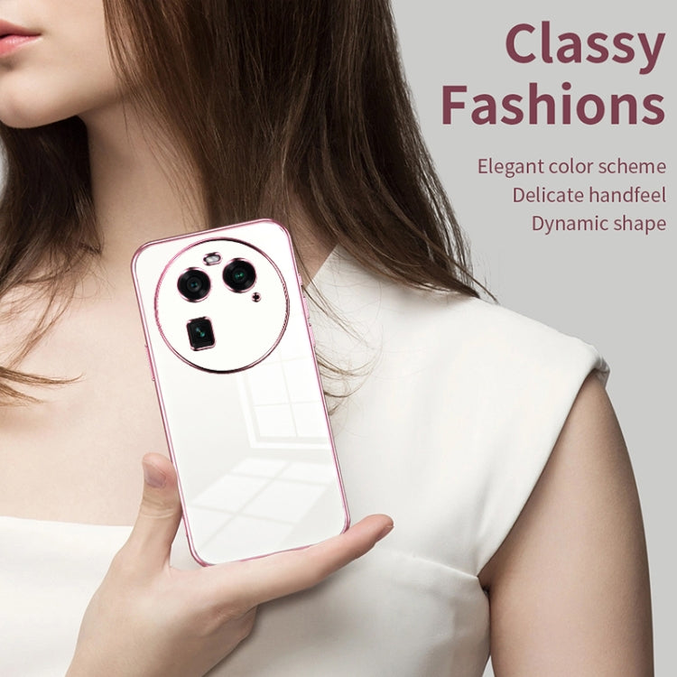 For OPPO Find X6 Transparent Plating Fine Hole Phone Case(Purple) - OPPO Cases by buy2fix | Online Shopping UK | buy2fix