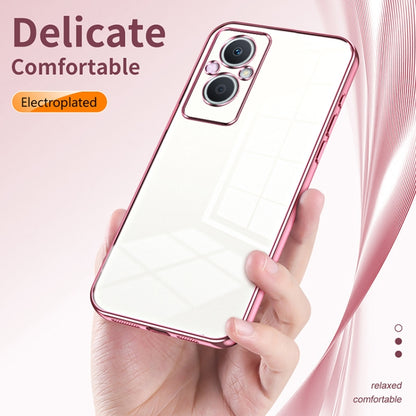 For OPPO Reno7 Z 5G / F21 Pro 5G Transparent Plating Fine Hole Phone Case(Purple) - OPPO Cases by buy2fix | Online Shopping UK | buy2fix