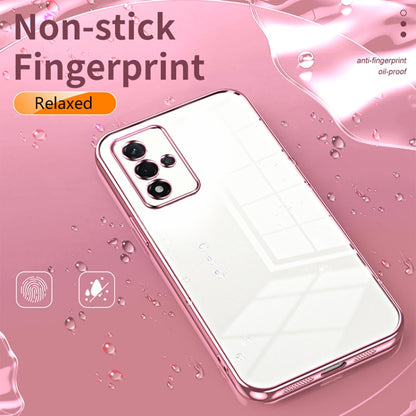 For OPPO A93s 5G Transparent Plating Fine Hole Phone Case(Pink) - OPPO Cases by buy2fix | Online Shopping UK | buy2fix