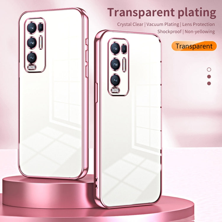 For OPPO Reno5 Pro+ Transparent Plating Fine Hole Phone Case(Transparent) - OPPO Cases by buy2fix | Online Shopping UK | buy2fix