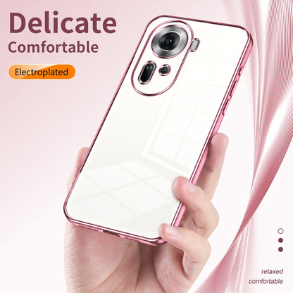 For OPPO Reno11 Global Transparent Plating Fine Hole Phone Case(Purple) - Reno11 Cases by buy2fix | Online Shopping UK | buy2fix
