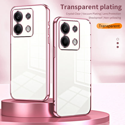 For Xiaomi Redmi Note 13 5G Transparent Plating Fine Hole Phone Case(Transparent) - Note 13 Cases by buy2fix | Online Shopping UK | buy2fix