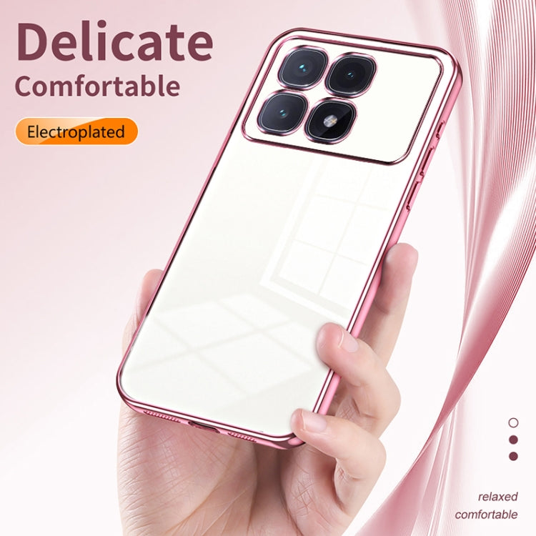 For Xiaomi Redmi K70 Ultra Transparent Plating Fine Hole Phone Case(Silver) - Xiaomi Cases by buy2fix | Online Shopping UK | buy2fix