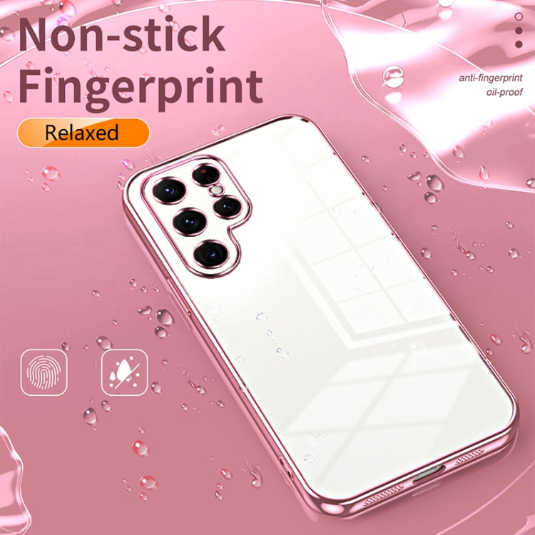 For Samsung Galaxy S22 Ultra 5G Transparent Plating Fine Hole Phone Case(Transparent) - Galaxy S22 Ultra 5G Cases by buy2fix | Online Shopping UK | buy2fix