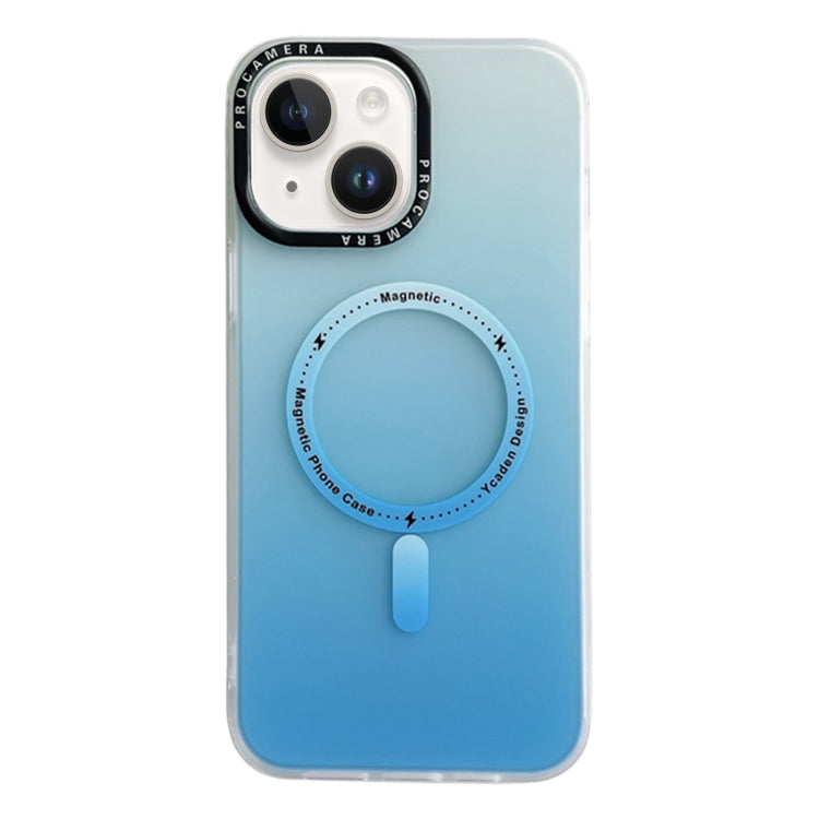 For iPhone 14 Plus MagSafe IMD Gradient PC Hybrid TPU Phone Case(Blue) - iPhone 14 Plus Cases by buy2fix | Online Shopping UK | buy2fix