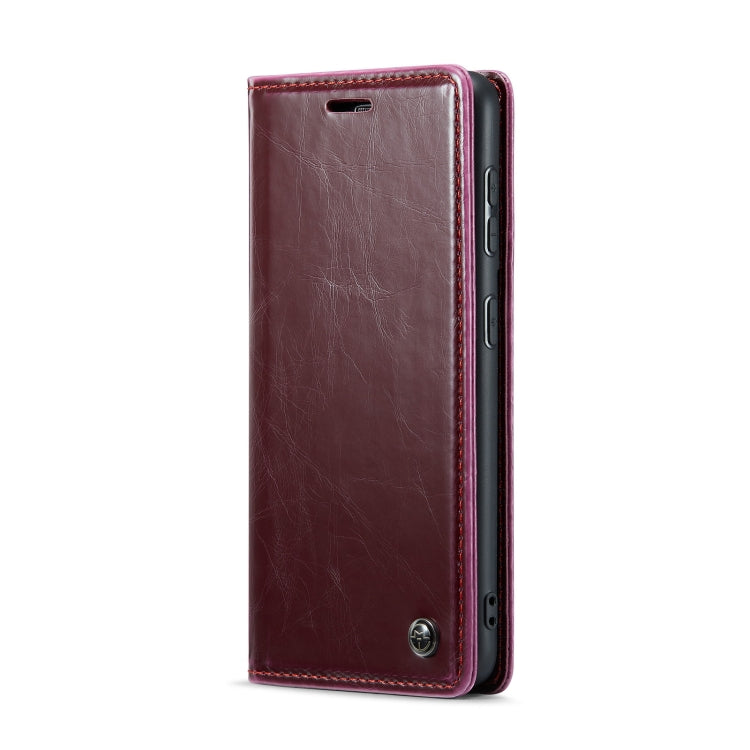 For Samsung Galaxy S24+ 5G CaseMe 003 Crazy Horse Texture Flip Leather Phone Case(Mulberry Red) - Galaxy S24+ 5G Cases by CaseMe | Online Shopping UK | buy2fix