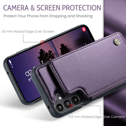 For Samsung Galaxy A35 5G CaseMe C22 PC+TPU Business Style RFID Anti-theft Leather Phone Case(Purple) - Galaxy Phone Cases by CaseMe | Online Shopping UK | buy2fix