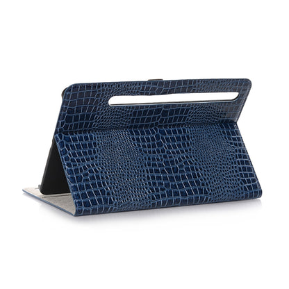 For Samsung Galaxy Tab S9 Crocodile Texture Leather Tablet Case(Blue) - Galaxy Tab S9 Cases by buy2fix | Online Shopping UK | buy2fix