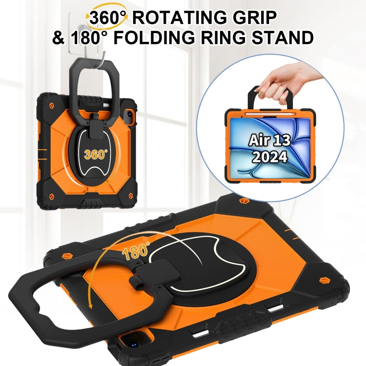 For iPad Air 13 2024 Contrast Color Robot Silicone Hybrid PC Tablet Case(Black Orange) - iPad Air 13 2024 Cases by buy2fix | Online Shopping UK | buy2fix