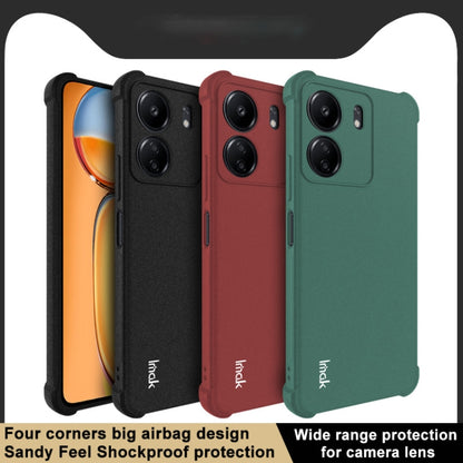 For Xiaomi Poco C65 4G/Redmi 13C 4G imak Shockproof Airbag TPU Phone Case(Matte Green) - Xiaomi Cases by imak | Online Shopping UK | buy2fix