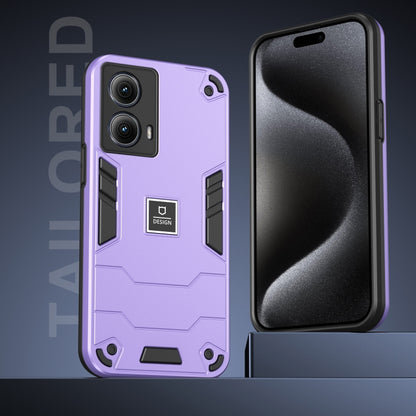 For Motorola Edge 5G 2024 Shockproof TPU Hybrid PC Phone Case(Purple) - Motorola Cases by buy2fix | Online Shopping UK | buy2fix