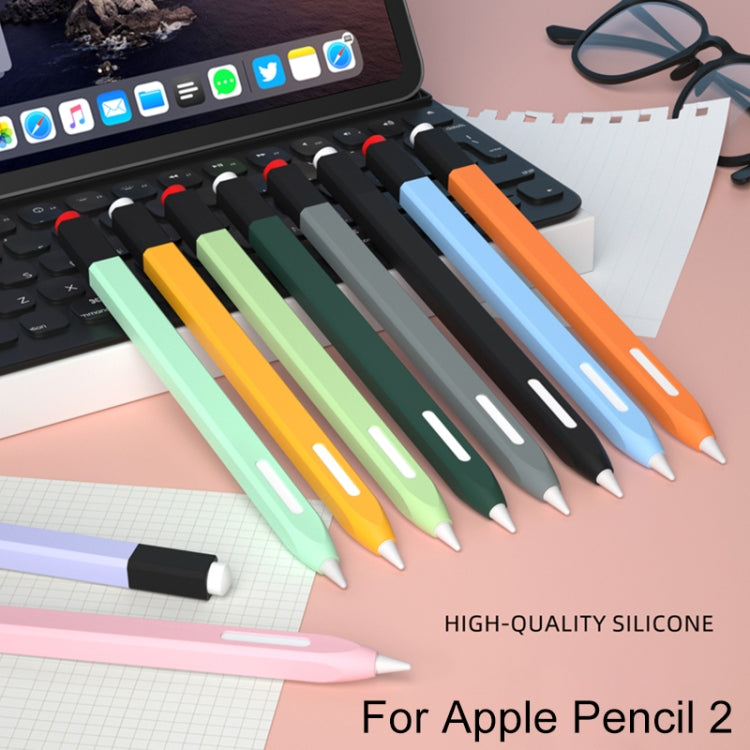 For Apple Pencil 2 Retro Pencil Style Stylus Pen Protective Case(Yellow) - Pencil Accessories by buy2fix | Online Shopping UK | buy2fix