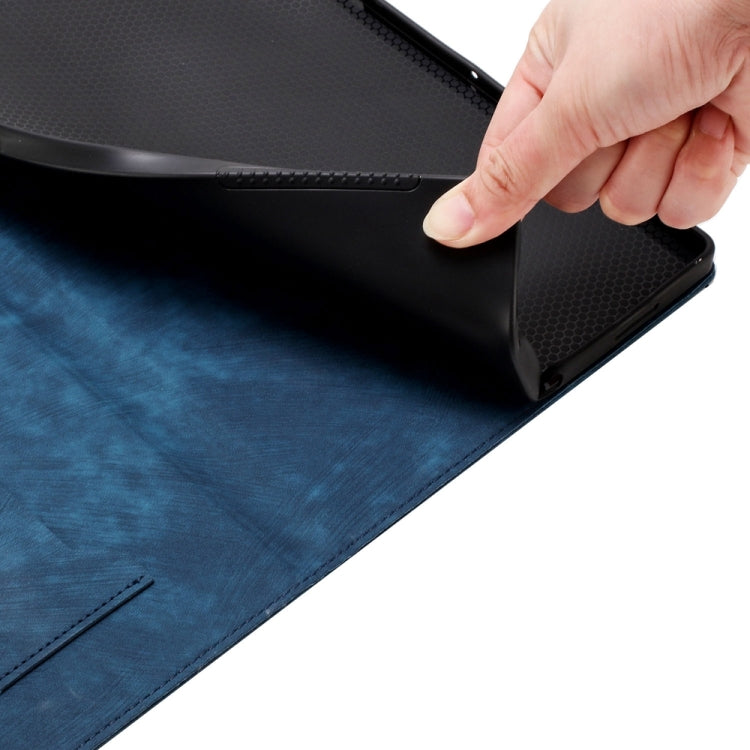 For Samsung Galaxy Tab S9 FE+ / S9+ / S8+ Butterfly Cat Embossing Leather Tablet Case(Dark Blue) - Galaxy Tab S9+ Cases by buy2fix | Online Shopping UK | buy2fix