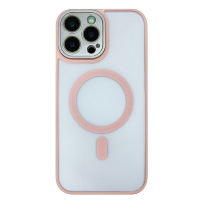 For iPhone 12 Pro MagSafe Skin Feel Phone Case with Lens Film(Pink) - iPhone 12 / 12 Pro Cases by buy2fix | Online Shopping UK | buy2fix