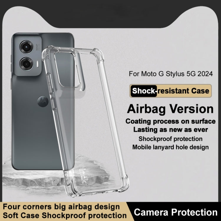 For Motorola Moto G Stylus 5G 2024 imak Shockproof Airbag TPU Phone Case(Transparent) - Motorola Cases by imak | Online Shopping UK | buy2fix