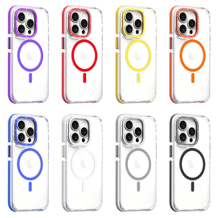 For iPhone 12 Pro Dual-Color Clear Acrylic Hybrid TPU MagSafe Phone Case(Grey) - iPhone 12 / 12 Pro Cases by buy2fix | Online Shopping UK | buy2fix