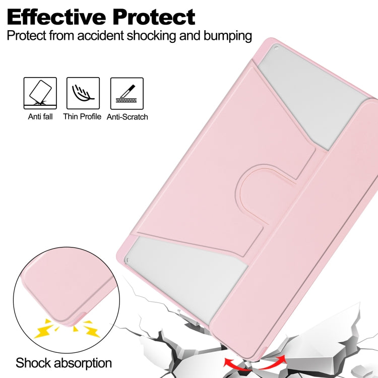 For Lenovo Tab M11/Xiaoxin Pad 11 2024 360 Rotation Transparent Smart Leather Case(Pink) - Lenovo by buy2fix | Online Shopping UK | buy2fix