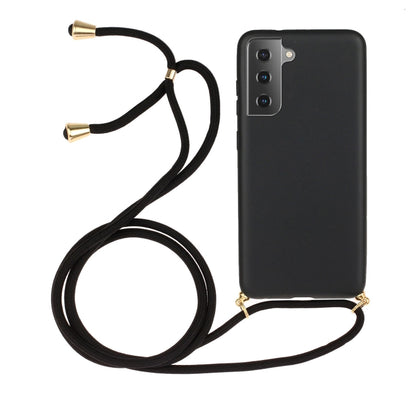 For Samsung Galaxy A15 5G Wheat Straw Material + TPU Phone Case with Lanyard(Black) - Galaxy Phone Cases by buy2fix | Online Shopping UK | buy2fix