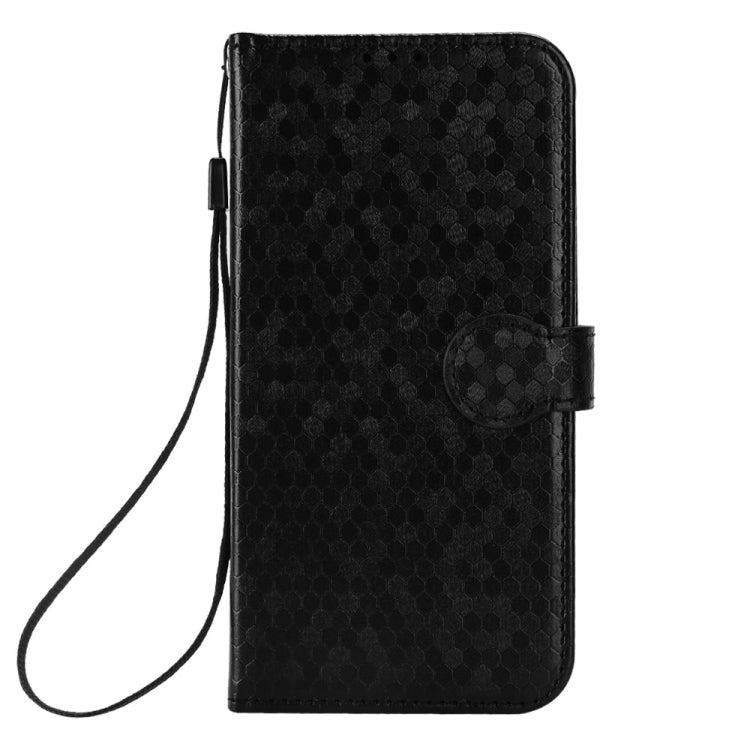 For Motorola Moto G Play 4G 2024 Honeycomb Dot Texture Leather Phone Case(Black) - Motorola Cases by buy2fix | Online Shopping UK | buy2fix