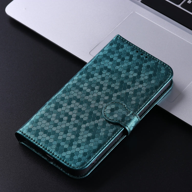 For Motorola Moto G Play 4G 2024 Honeycomb Dot Texture Leather Phone Case(Green) - Motorola Cases by buy2fix | Online Shopping UK | buy2fix