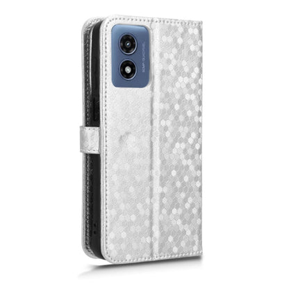 For Motorola Moto G Play 4G 2024 Honeycomb Dot Texture Leather Phone Case(Silver) - Motorola Cases by buy2fix | Online Shopping UK | buy2fix