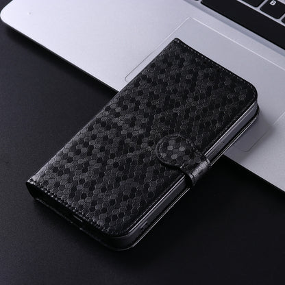 For Motorola Edge 5G 2024 Honeycomb Dot Texture Leather Phone Case(Black) - Motorola Cases by buy2fix | Online Shopping UK | buy2fix