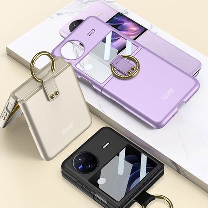 For vivo X Flip GKK Integrated Ultra-thin Full Coverage Phone Case with Ring Holder(Purple) - vivo Cases by GKK | Online Shopping UK | buy2fix