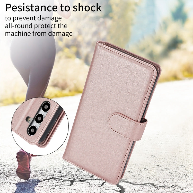 For Samsung Galaxy S24 / S25 5G Multi-Card Wallet RFID Leather Phone Case(Rose Gold) - Galaxy S24 5G Cases by buy2fix | Online Shopping UK | buy2fix