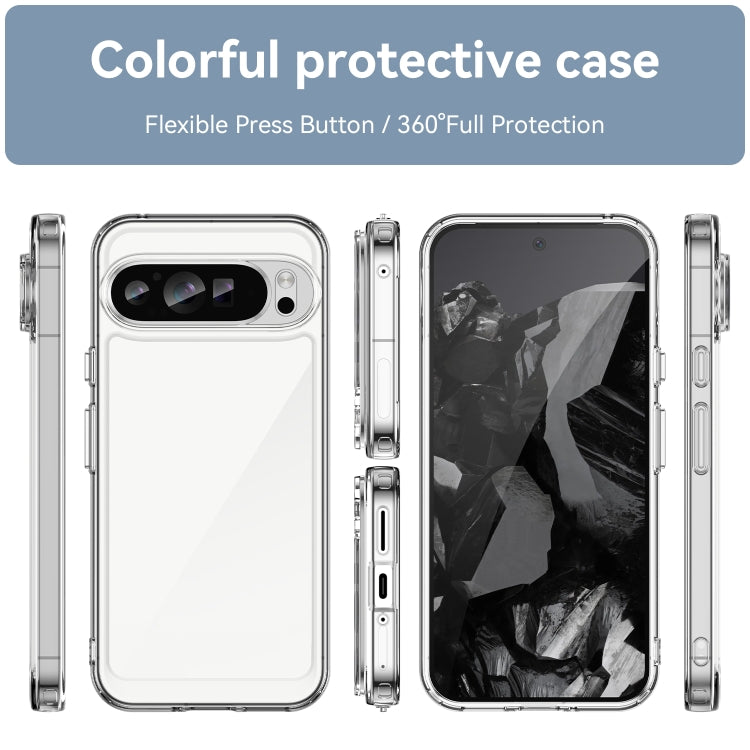 For Google Pixel 9 Pro XL Colorful Series Acrylic Hybrid TPU Phone Case(Transparent) - Google Cases by buy2fix | Online Shopping UK | buy2fix