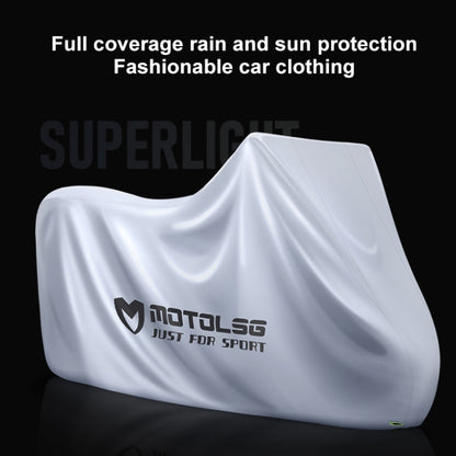 MOTOLSG Motorcycle Waterproof Sunproof Dustproof Thickening Cover, Size:XXXL(Silver Black) - Raincoat by MOTOLSG | Online Shopping UK | buy2fix