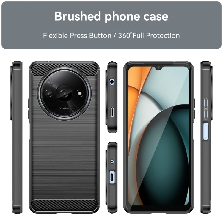 For Xiaomi Redmi A3 Brushed Texture Carbon Fiber TPU Phone Case(Black) - Xiaomi Cases by buy2fix | Online Shopping UK | buy2fix