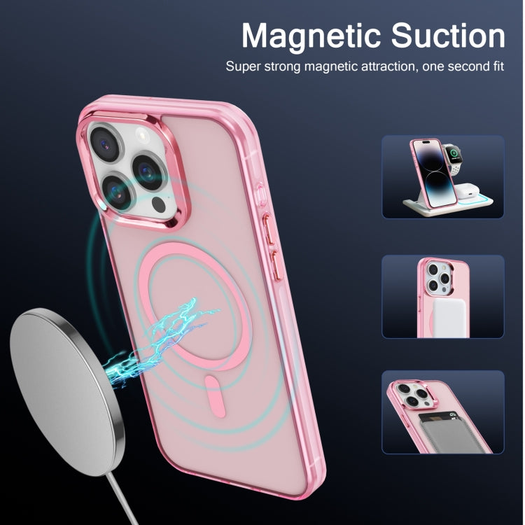 For iPhone 12 Pro Electroplated IMD Magsafe PC Hybrid TPU Phone Case(Pink) - iPhone 12 / 12 Pro Cases by buy2fix | Online Shopping UK | buy2fix