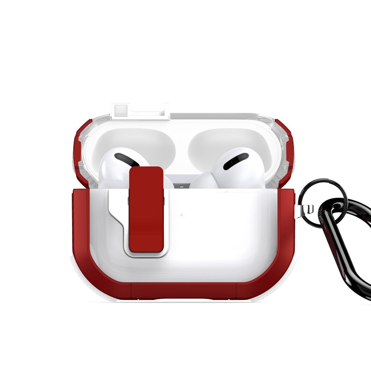 For AirPods Pro 2 DUX DUCIS PECN Series Split Two-color Transparent Earphone Case with Hook(Red White) - For AirPods Pro 2 by DUX DUCIS | Online Shopping UK | buy2fix