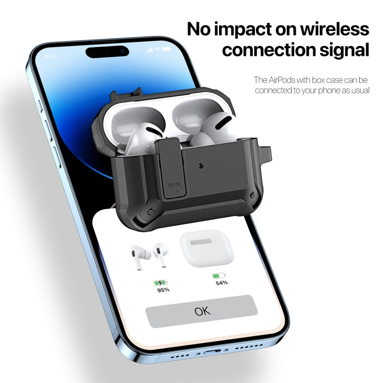 For AirPods Pro DUX DUCIS PECO Series Split Two-color Earphone Case with Hook(Black) - For AirPods Pro by DUX DUCIS | Online Shopping UK | buy2fix