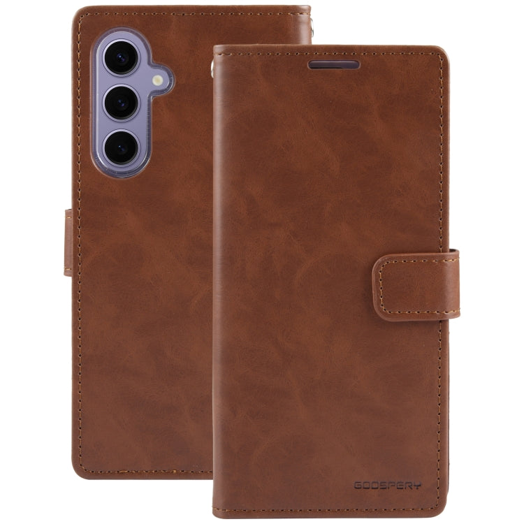 For Samsung Galaxy S24+ 5G GOOSPERY BLUE MOON Crazy Horse Texture Leather Phone Case(Brown) - Galaxy S24+ 5G Cases by GOOSPERY | Online Shopping UK | buy2fix