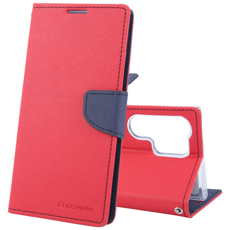 For Samsung Galaxy S24 Ultra 5G GOOSPERY FANCY DIARY Cross Texture Leather Phone Case(Red) - Galaxy S24 Ultra 5G Cases by GOOSPERY | Online Shopping UK | buy2fix