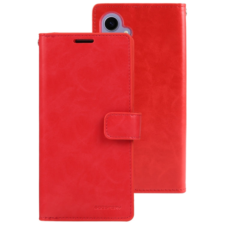 For Samsung Galaxy S24 5G GOOSPERY MANSOOR DIARY 9 Card Slots Leather Phone Case(Red) - Galaxy S24 5G Cases by GOOSPERY | Online Shopping UK | buy2fix