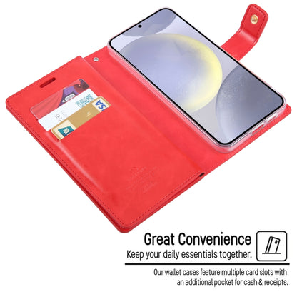 For Samsung Galaxy S24 5G GOOSPERY MANSOOR DIARY 9 Card Slots Leather Phone Case(Red) - Galaxy S24 5G Cases by GOOSPERY | Online Shopping UK | buy2fix