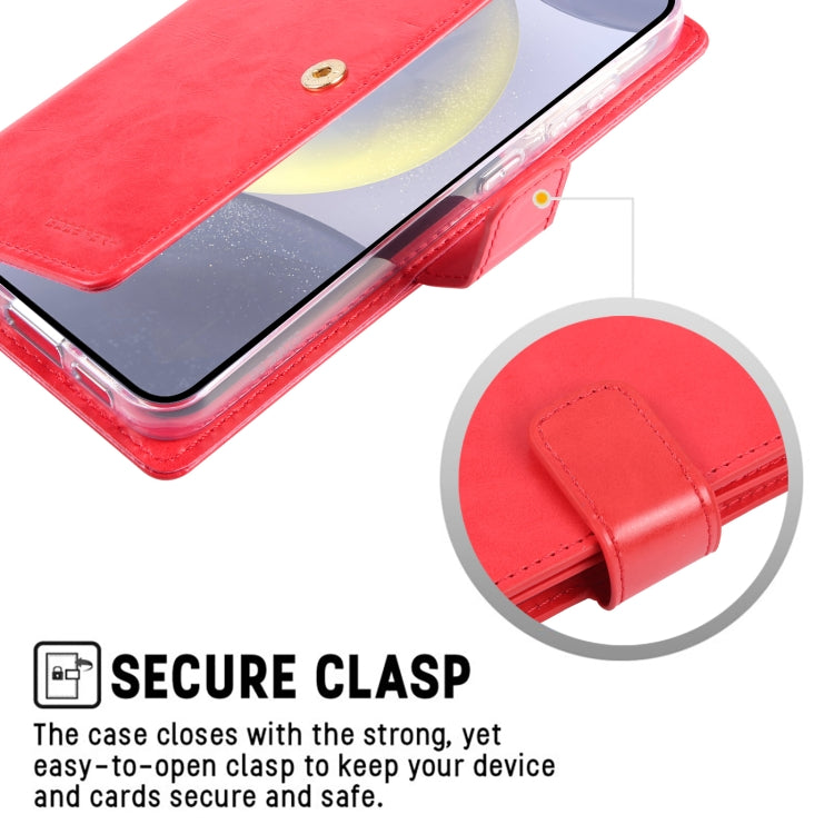 For Samsung Galaxy S24 5G GOOSPERY MANSOOR DIARY 9 Card Slots Leather Phone Case(Red) - Galaxy S24 5G Cases by GOOSPERY | Online Shopping UK | buy2fix